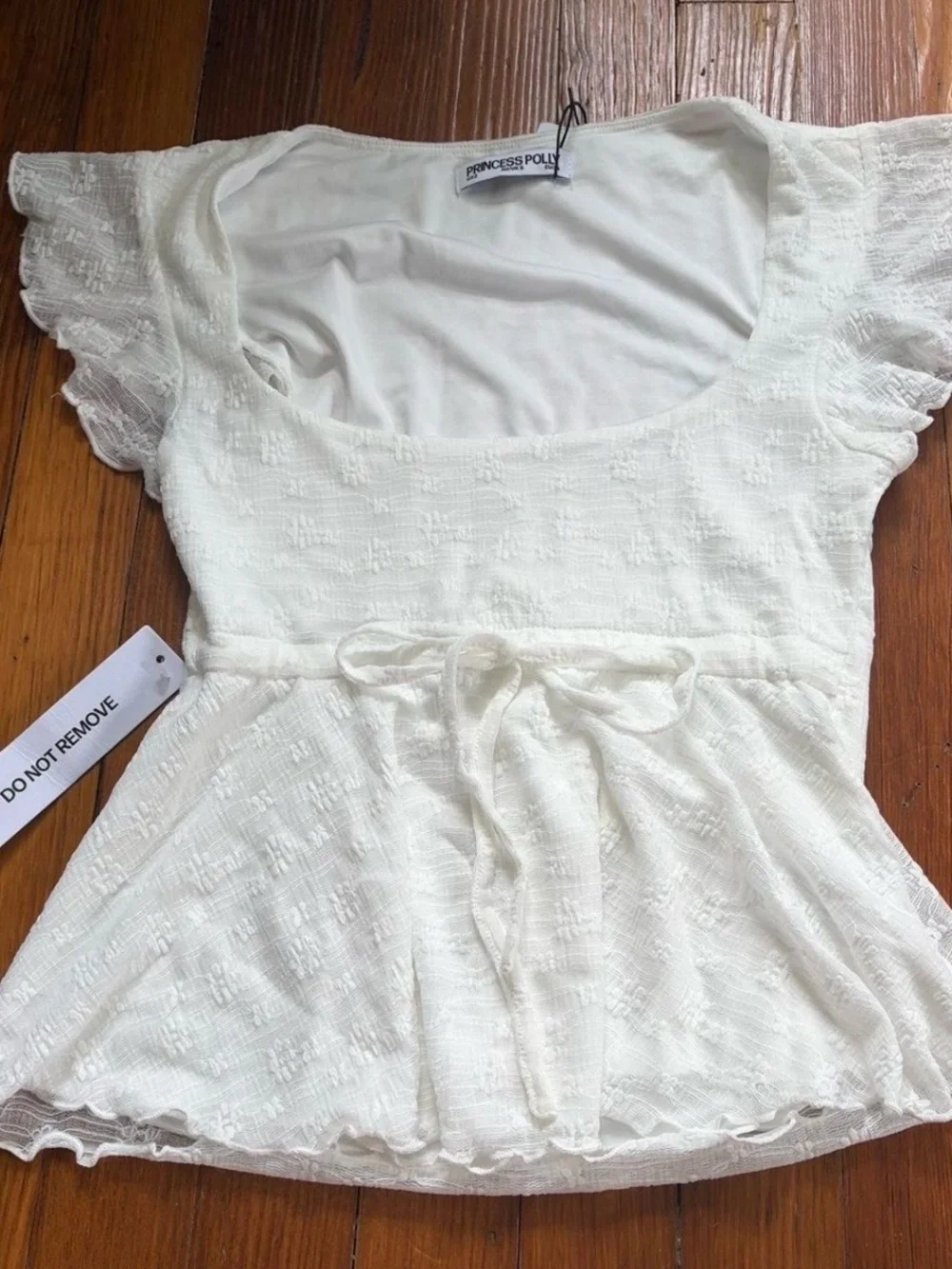 Princess Polly Auroraah Frill Top White size small NWT - Picture 1 of 2
